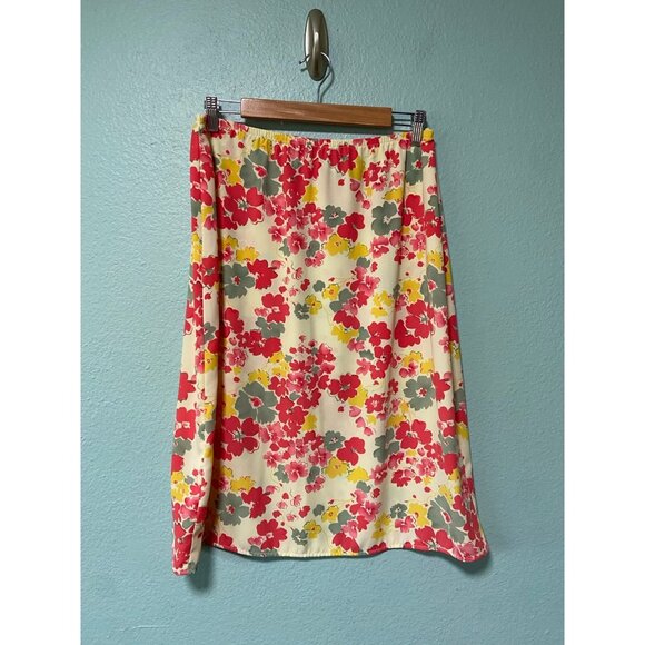 Vintage Willow Bay Women's Yellow‎ Floral Polyester Skirt Size 16 - Picture 1 of 8